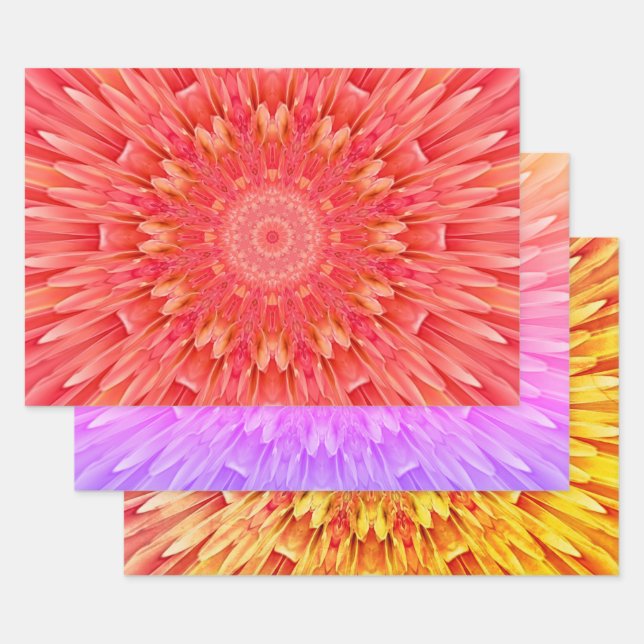Feuille De Papier Cadeau Beau kaléidoscope couleur (Lot)