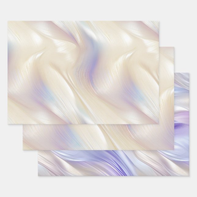 Feuille De Papier Cadeau Beau Lavender Ivory Pearl Mariage (Lot)