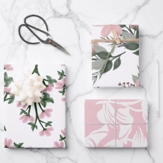 Feuille De Papier Cadeau Beau motif floral