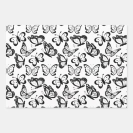 Feuille De Papier Cadeau Beau Motif papillon