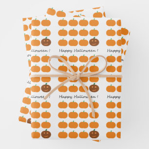 Feuille De Papier Cadeau Beau Patch Citrouille Halloween