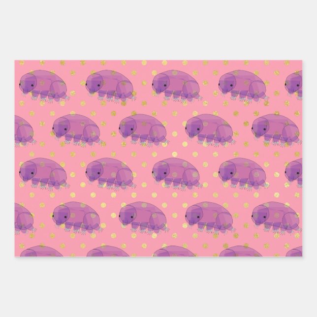 Feuille De Papier Cadeau Beau violet tardigrade aka eau nage (Devant)