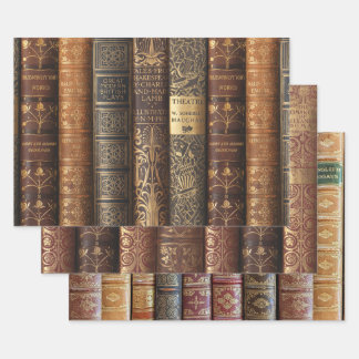 Feuille De Papier Cadeau Beautiful Book Spines (Antique & Art Nouveau)