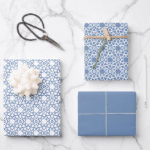 Bébé Bleu Arabesque Design Motif