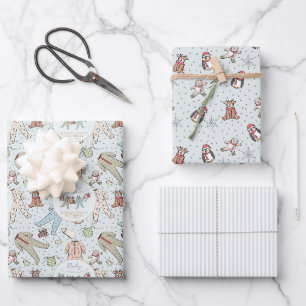 Feuille De Papier Cadeau Bébé Bleu Son froid à l'extérieur du Baby shower d