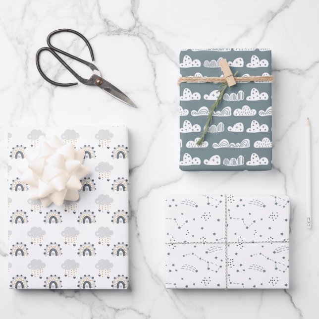 Feuille De Papier Cadeau Bébé neutre par sexe (Recto)