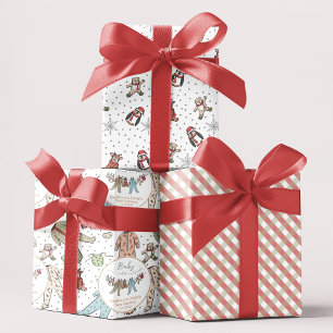 Feuille De Papier Cadeau Bébé son Baby shower froid à l'extérieur de l'hive