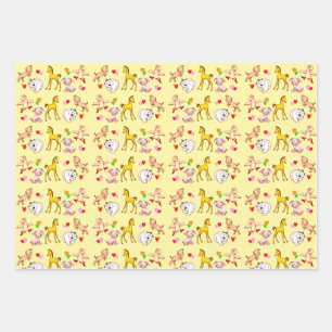 Feuille De Papier Cadeau Bébés animaux mignons
