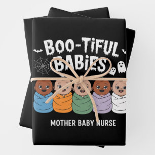 Feuille De Papier Cadeau Bébés nourrissants Mère Bébé Infirmière Halloween