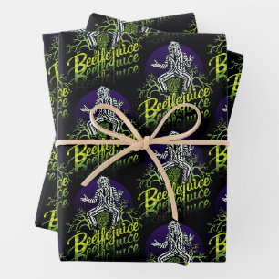 Feuille De Papier Cadeau Beetlejus   Assis sur une pierre tombale