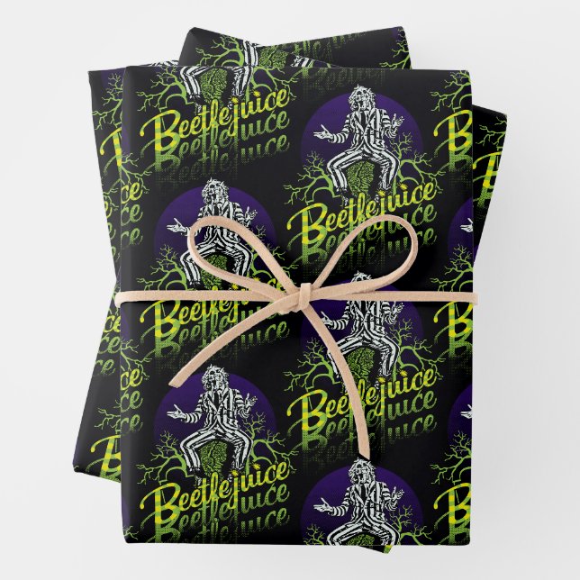 Feuille De Papier Cadeau Beetlejus | Assis sur une pierre tombale (En situation)