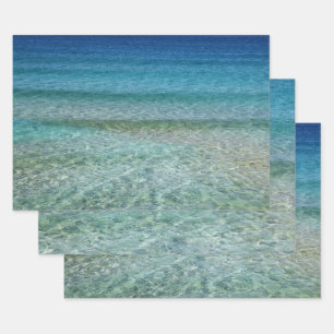 Feuille De Papier Cadeau Belle mer des Caraïbes calme