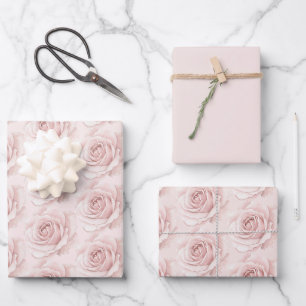 Feuille De Papier Cadeau Belle Rose Fleurs Roses Magnifiques Mariage