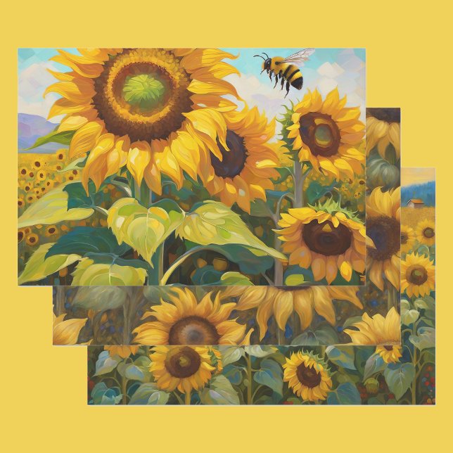 Feuille De Papier Cadeau Belle tournesol été Anniversaire Cadeau 3 (Créateur téléchargé)