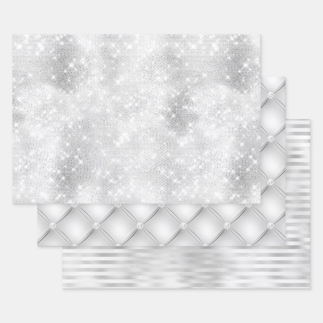 Feuille De Papier Cadeau Belle White Designs Mariage Événements (Lot)
