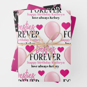 Feuille De Papier Cadeau Besties Forever Personnalisé