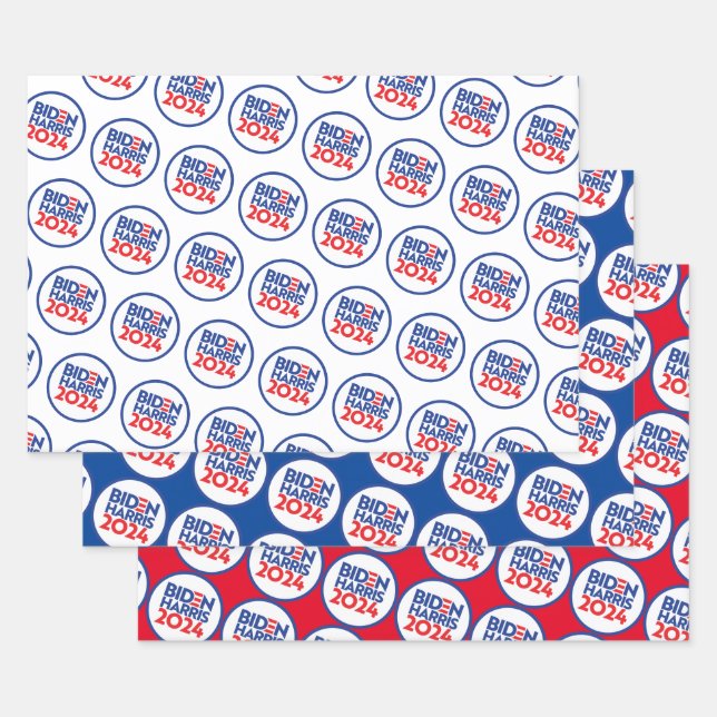 Feuille De Papier Cadeau Biden Harris 2024 (Lot)