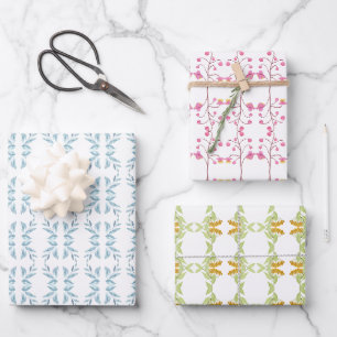 Feuille De Papier Cadeau Bienvenue Florales de printemps