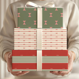 Feuille De Papier Cadeau Big Bow of Striped Ribbon