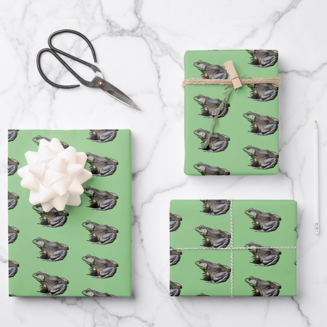 Feuille De Papier Cadeau Big Old Bullfrog Animal Nature (Recto)