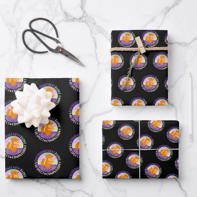 Feuille De Papier Cadeau Big Soeur Love - Fils Bonifié Fox (Recto)