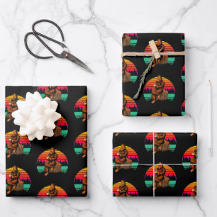 Feuille De Papier Cadeau Bigfoot Sunset Pause Café Drôle Sasquatch 
