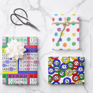 Feuille De Papier Cadeau BINGO Anniversaire thématique