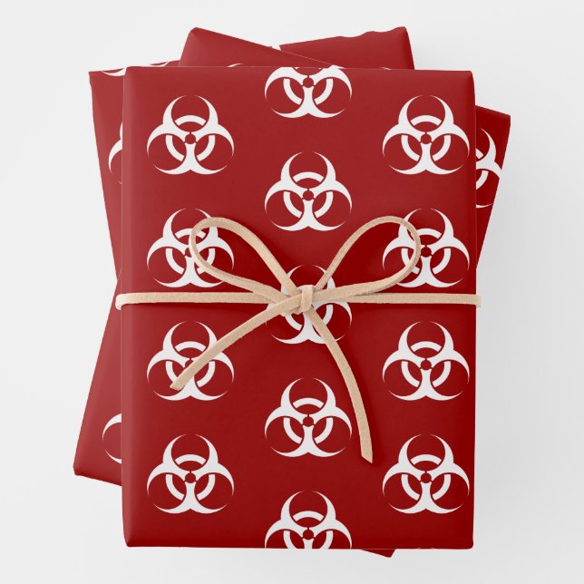 Feuille De Papier Cadeau Bioaléa rouge et blanc (En situation)