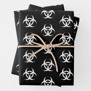 Feuille De Papier Cadeau Biodanger noir et blanc