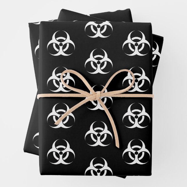 Feuille De Papier Cadeau Biodanger noir et blanc (En situation)
