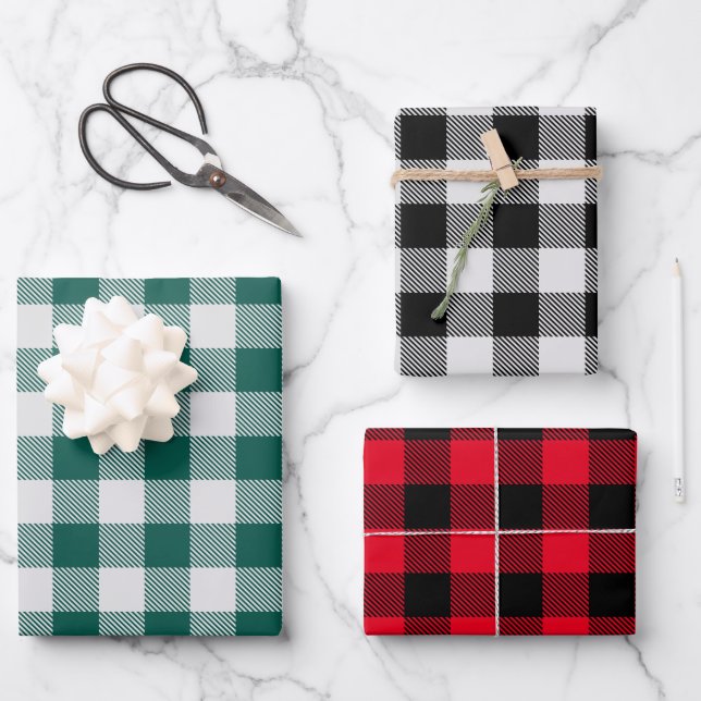 Feuille De Papier Cadeau bison vérifier Oreiller motif (Recto)