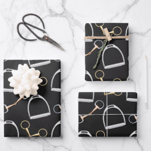 Feuille De Papier Cadeau Bits et rupes équestre