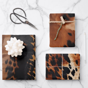 Feuille De Papier Cadeau Black Brown Gold