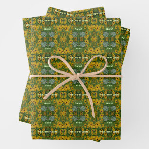 Feuille De Papier Cadeau Black Eyed Susan Daisy Peinture personnalisée