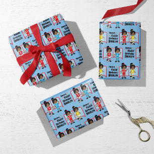 Feuille De Papier Cadeau Black Girl Soccer personnalisé