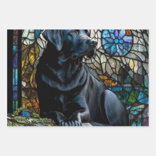 Feuille De Papier Cadeau Black Lab Animaux Animaux Animaux Animaux Vitres T