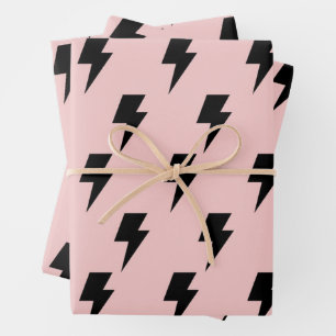 Feuille De Papier Cadeau Black Rose Lightning Y2K Indie Cadeaux Gras