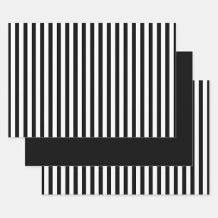 Feuille De Papier Cadeau Blancs noirs simples Motif géométrique