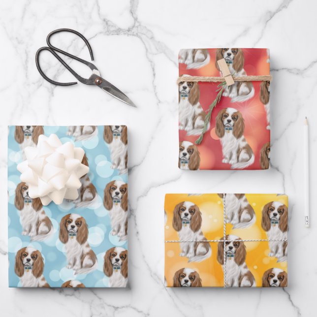 Feuille De Papier Cadeau Blenheim Cavalier King Charles Spaniel  (Recto)