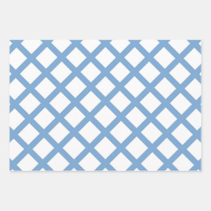 Feuille De Papier Cadeau Bleu Blanc Arlequin Diamond Motif