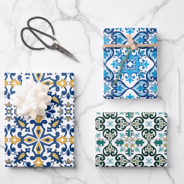 Feuille De Papier Cadeau 💙 bleu 💛 bleu de beautiful (Recto)