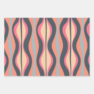 Feuille De Papier Cadeau Bleu d'abricot rose Motif