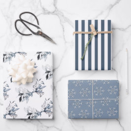 Feuille De Papier Cadeau Bleu d'hiver polyvalent