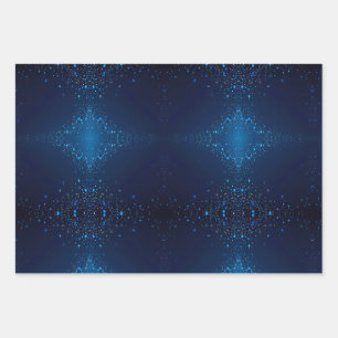 Feuille De Papier Cadeau Bleu foncé avec arroses