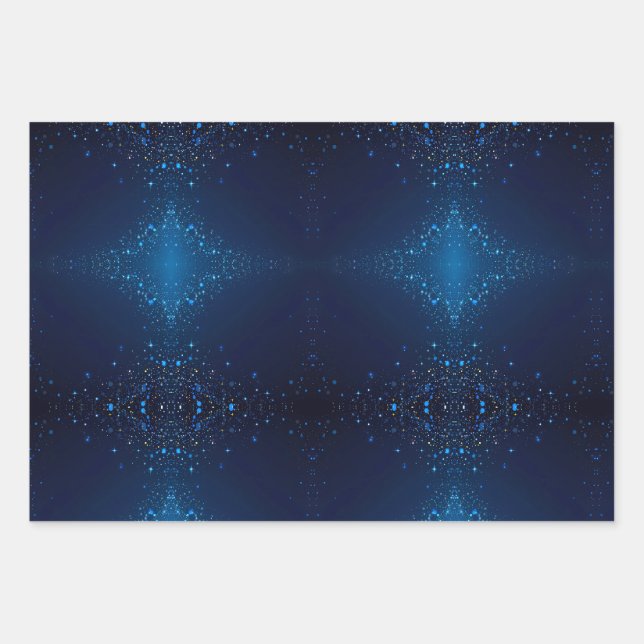 Feuille De Papier Cadeau Bleu foncé avec arroses (Devant)