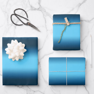 Feuille De Papier Cadeau Bleu rayé