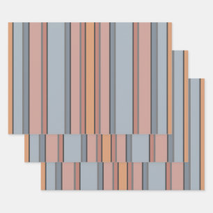 Feuille De Papier Cadeau Bleu rose gris Couleur Blocage Blocs Verticaux