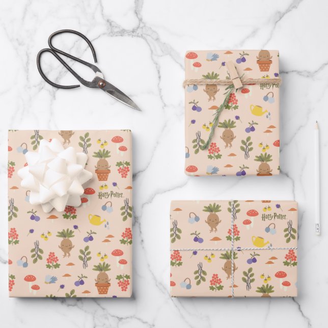 Feuille De Papier Cadeau Blooms magiques Mandrake Motif (Recto)