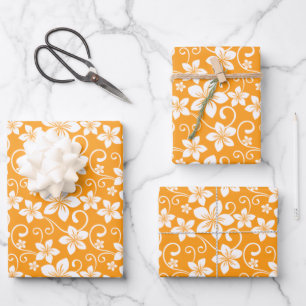 FEUILLE DE PAPIER CADEAU BLUE HAWAII (TANGERINE)