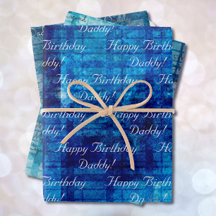 Feuille De Papier Cadeau Blue Hommes's Birthday do-it-yourself Texte ensemb
